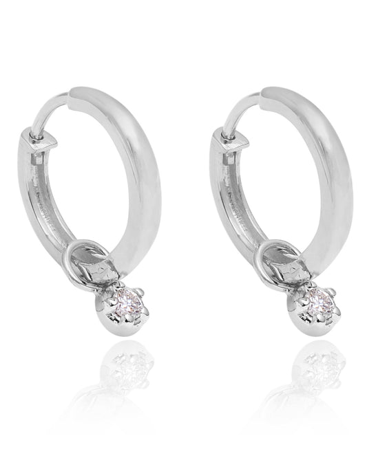 14K GOLD DIAMOND HOOP EARRINGS - Jewels by Shweta
