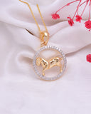 14k Gold Aries Zodiac Sign Diamond Pendant