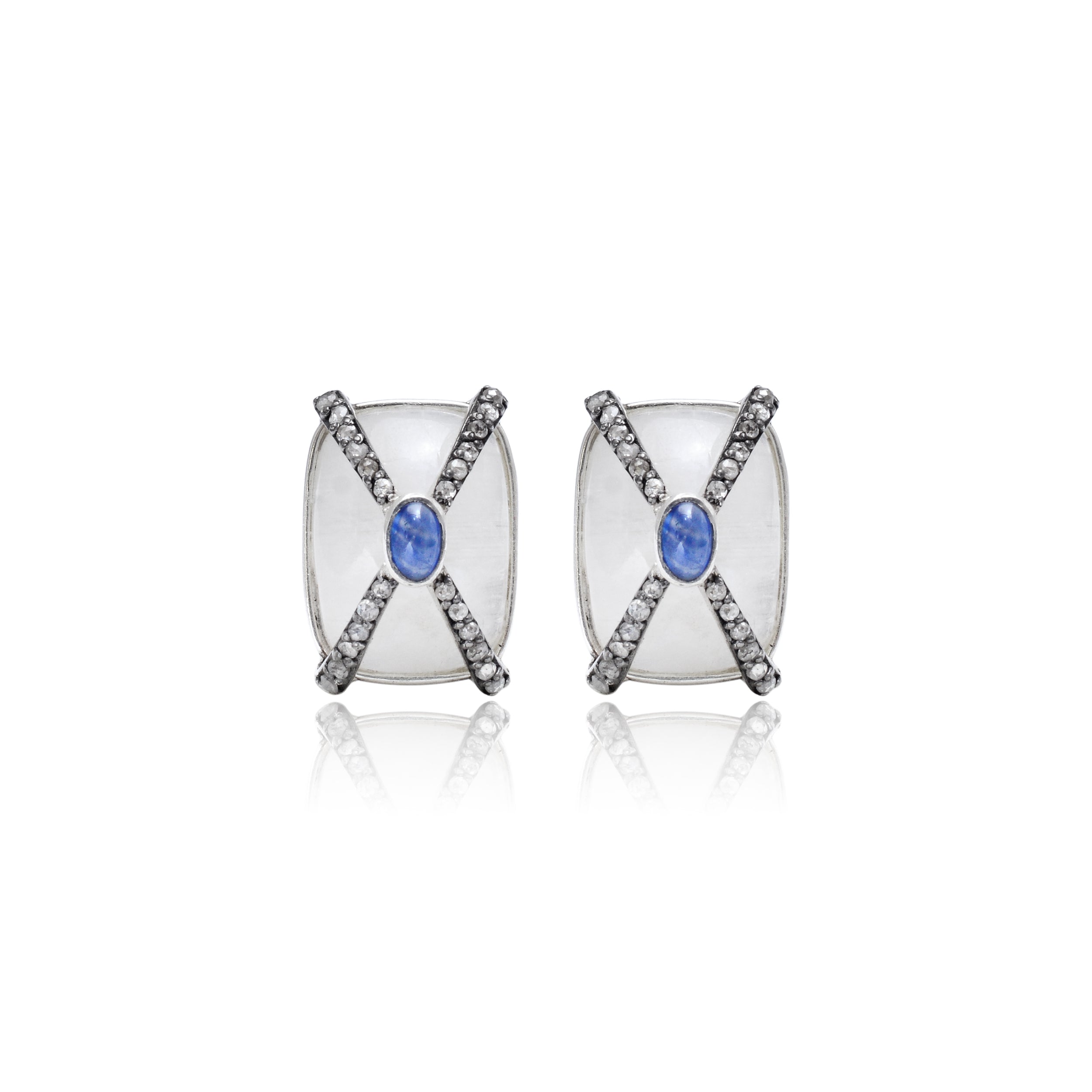 925 Silver Diamond Cufflinks with gemstones