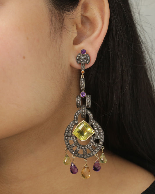 925 Silver Lemon Topaz Earrings