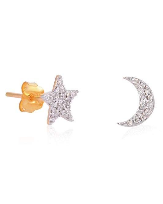 14K GOLD DIAMOND STUD EARRINGS - Jewels by Shweta