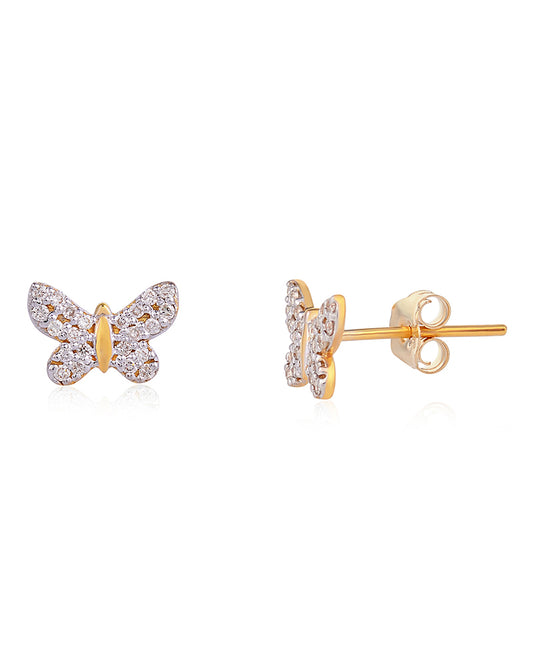 14K GOLD DIAMOND STUD EARRINGS - Jewels by Shweta