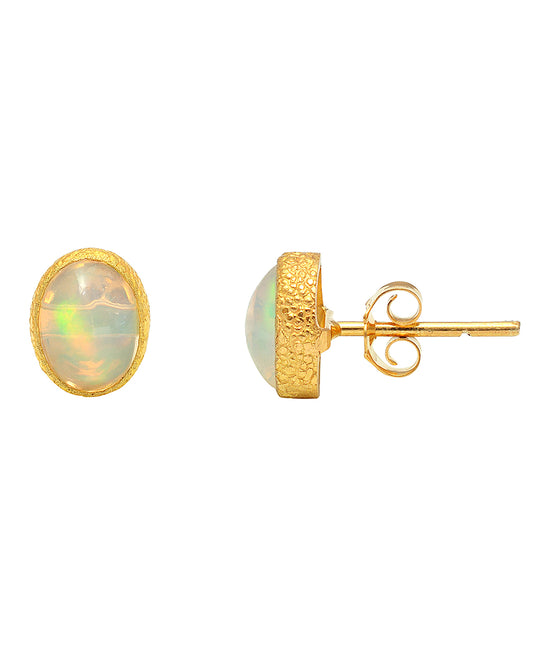 18K GOLD GEMSTONES STUD EARRINGS