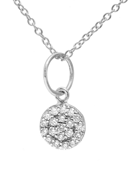14K GOLD DIAMOND DISK PENDANT - Jewels by Shweta
