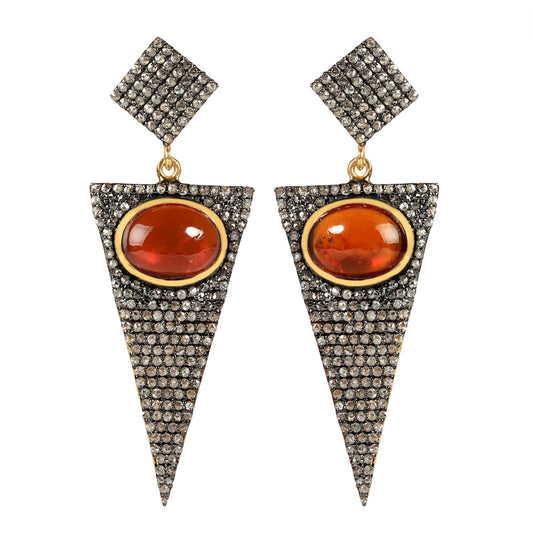 925 Silver Diamond & Gemstone Earrings