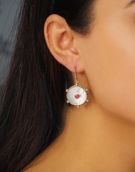 925 Silver Mother Of Pearl Earrings