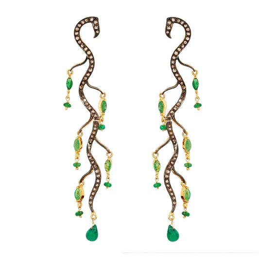 925 Silver Emerald Earrings