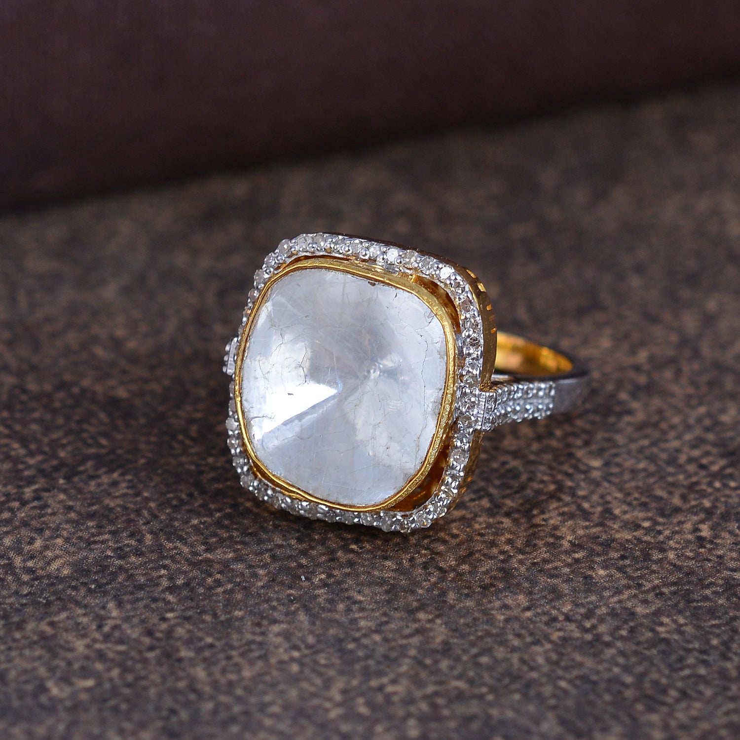 925 Silver Slice Diamond Ring