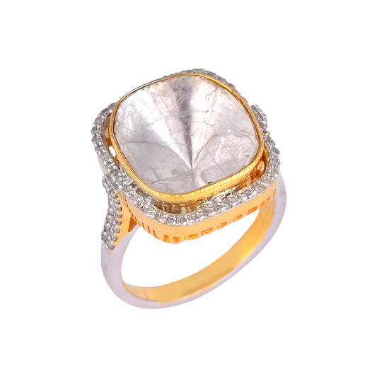 925 Silver Slice Diamond Ring