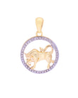 14k Gold Taurus Zodiac Sign Diamond Pendant