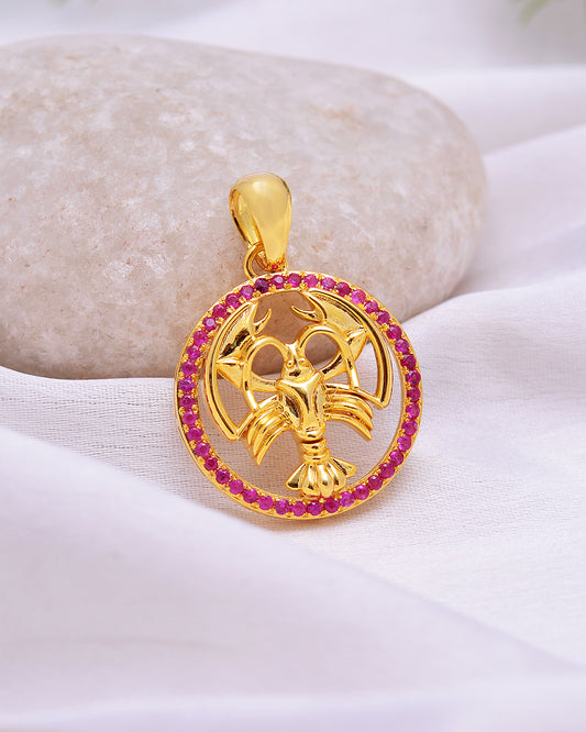 14k Gold Cancer Zodiac Sign Diamond Pendant