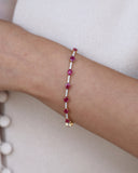 14K GOLD NATURAL RUBY DIAMOND BRACELET