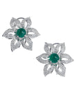 18K GOLD EMERALD STUD EARRINGS