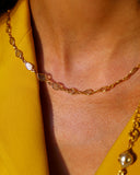 18K GOLD DESIGNER SLICE DIAMOND NECKLACE