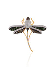 14K Yellow Gold Bumble Bee Diamond Tsavorite Brooch Pendant - Jewels by Shweta