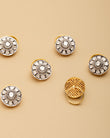 925 Silver Polki Diamond Buttons