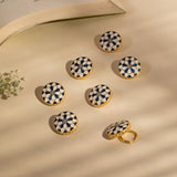 925 Silver Enamel Diamond Buttons
