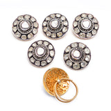 925 Silver Polki Diamond Buttons