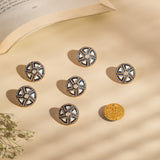 925 Silver Polki Diamond Buttons with Enamel