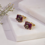 925 Silver Diamond Cufflinks with ruby and sapphire