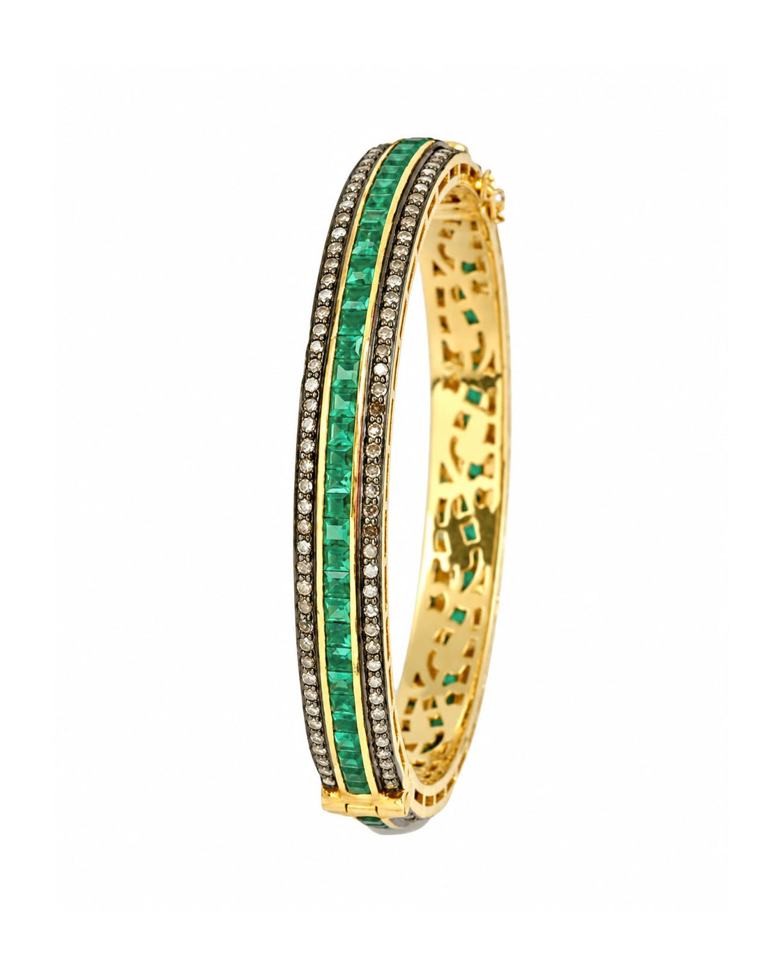 925 Silver Gemstone & Diamond Bangle