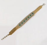 925 Silver Diamond Thread Bracelet with Emerald Gemstones