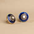 925 Silver Polki Diamond Enamel Stud Earrings
