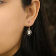 925 Silver Polki Diamond Oval Hook Earrings