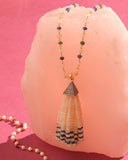 925 Silver Emerald Opal Sapphire Diamond Tassel Necklace