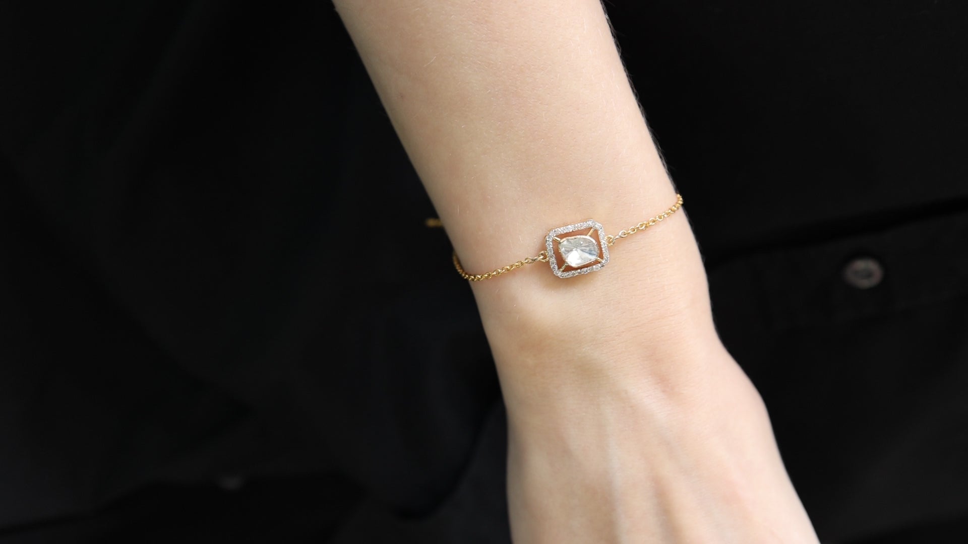 14K Gold Polki Diamond Bracelet