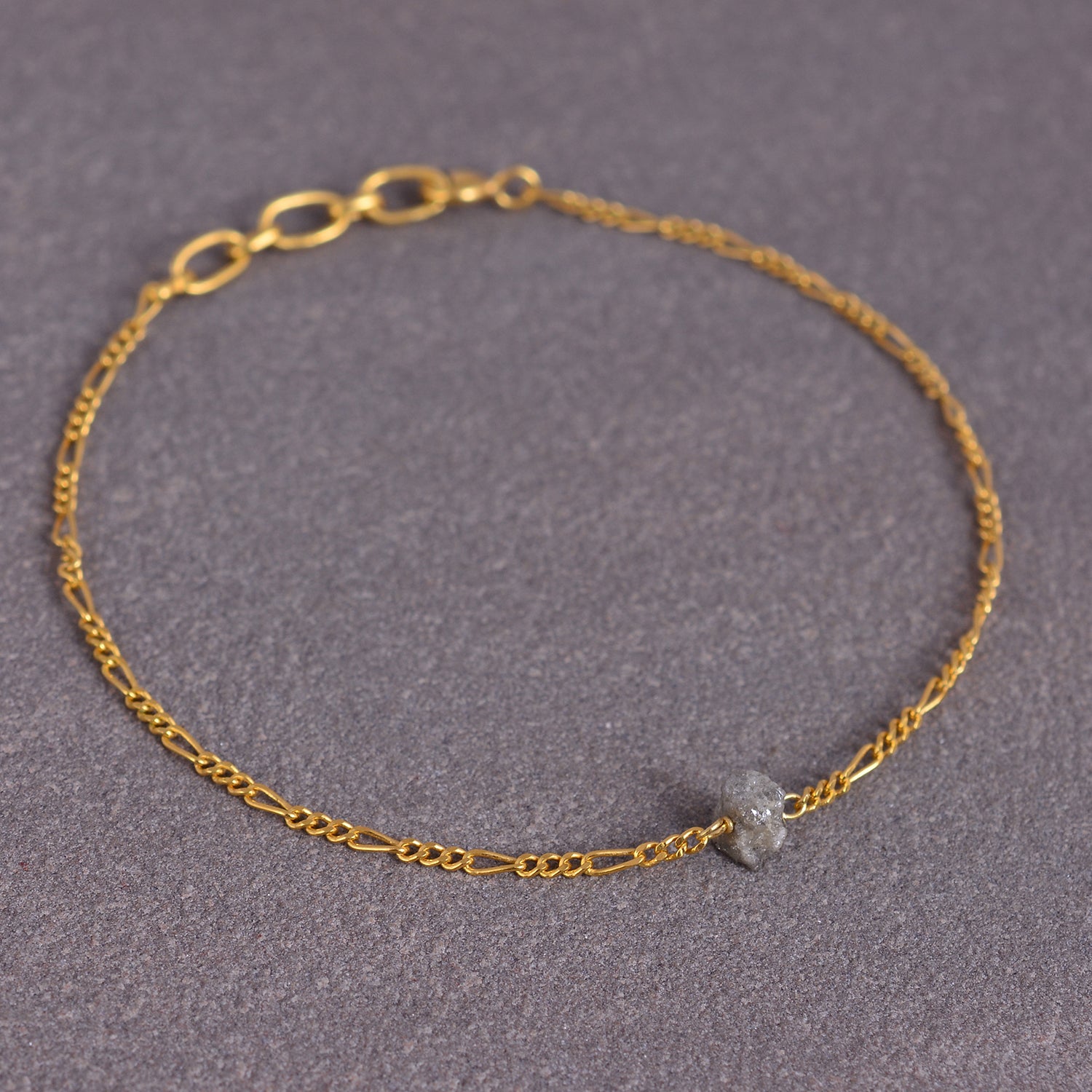 Zoya Rough Diamond Handmade Gold Plated Bracelet