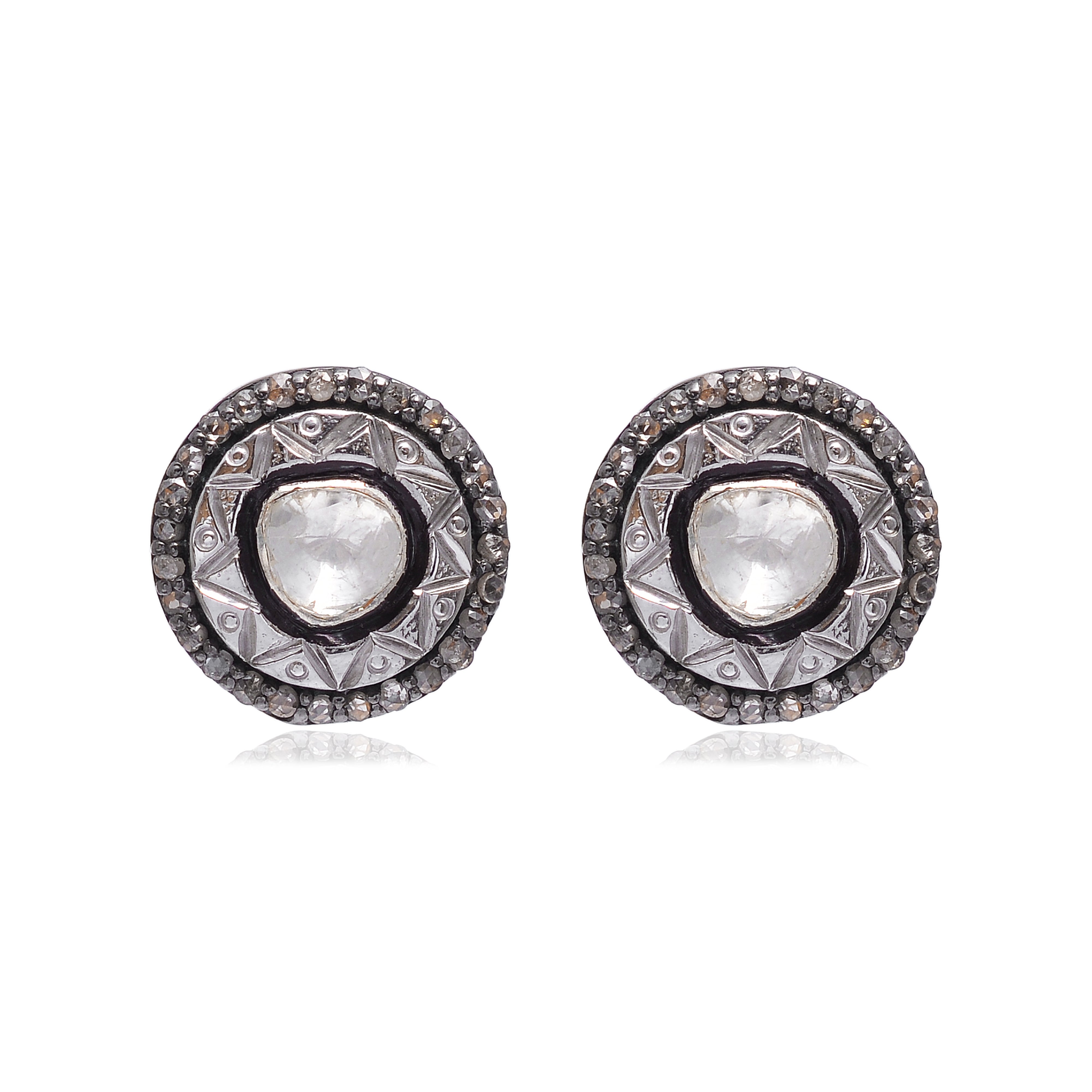 925 Silver Diamond Buttons