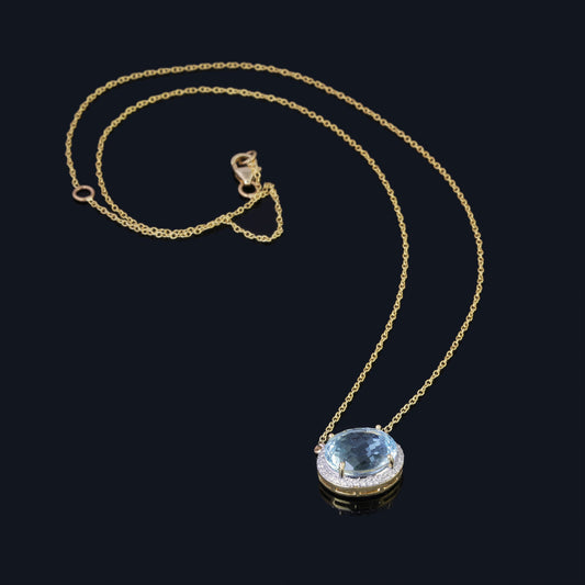 14K GOLD AQUAMARINE NECKLACE