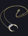 14K GOLD DIAMOND HORN NECKLACE