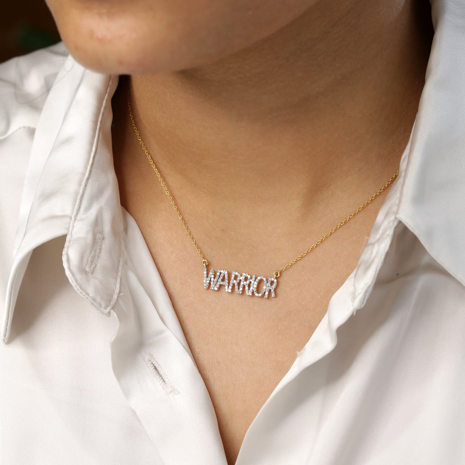 Genuine Diamond initial Warrior Designer Necklace