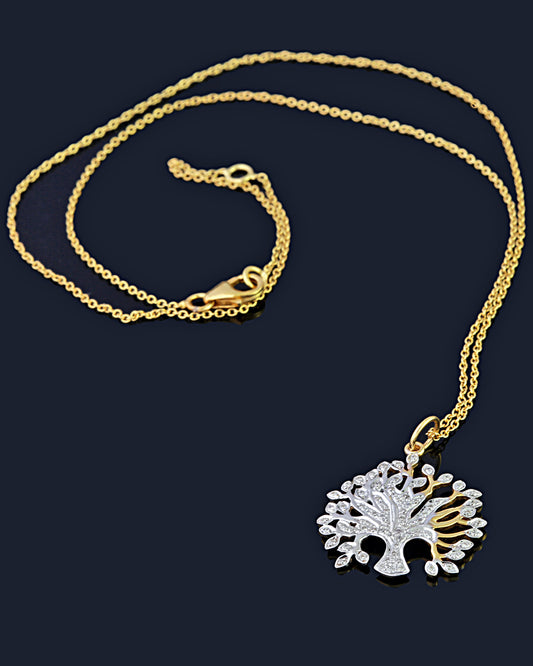 14K GOLD DIAMOND PENDANT NECKLACE