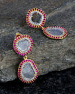 14K GOLD DIAMOND & RUBY EARRINGS