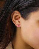 14K GOLD Gemstone STUD EARRINGS