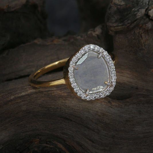 14K gold Slice Diamond Ring