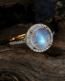 18K gold Moonstone & Diamond Ring