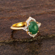 14K gold Emerald & Diamond Ring