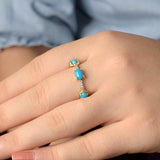 14K gold Diamond & Turquoise Ring
