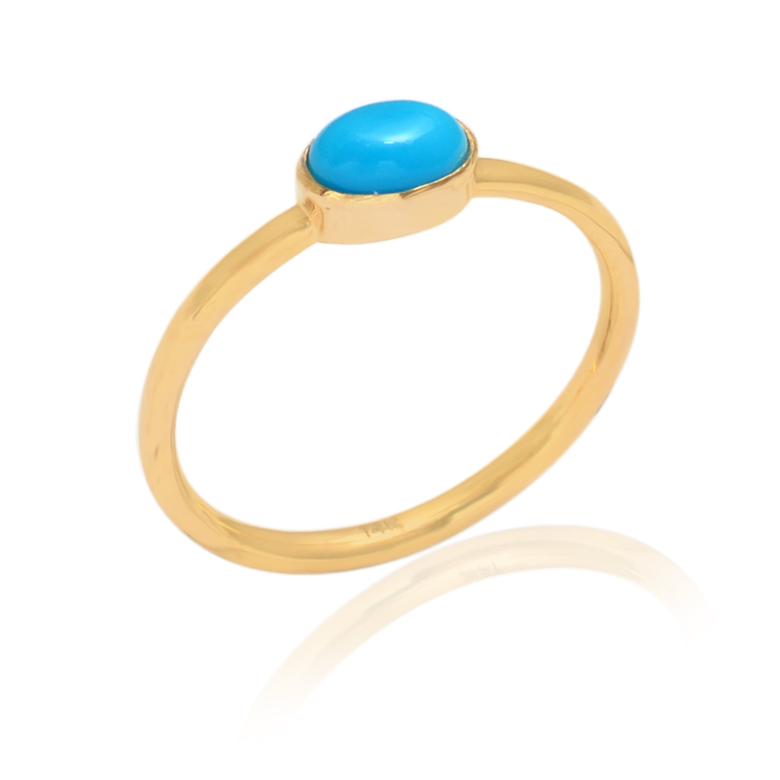 18K Gold Turquoise Ring