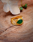 14K Gold Emerald & Diamond Ring