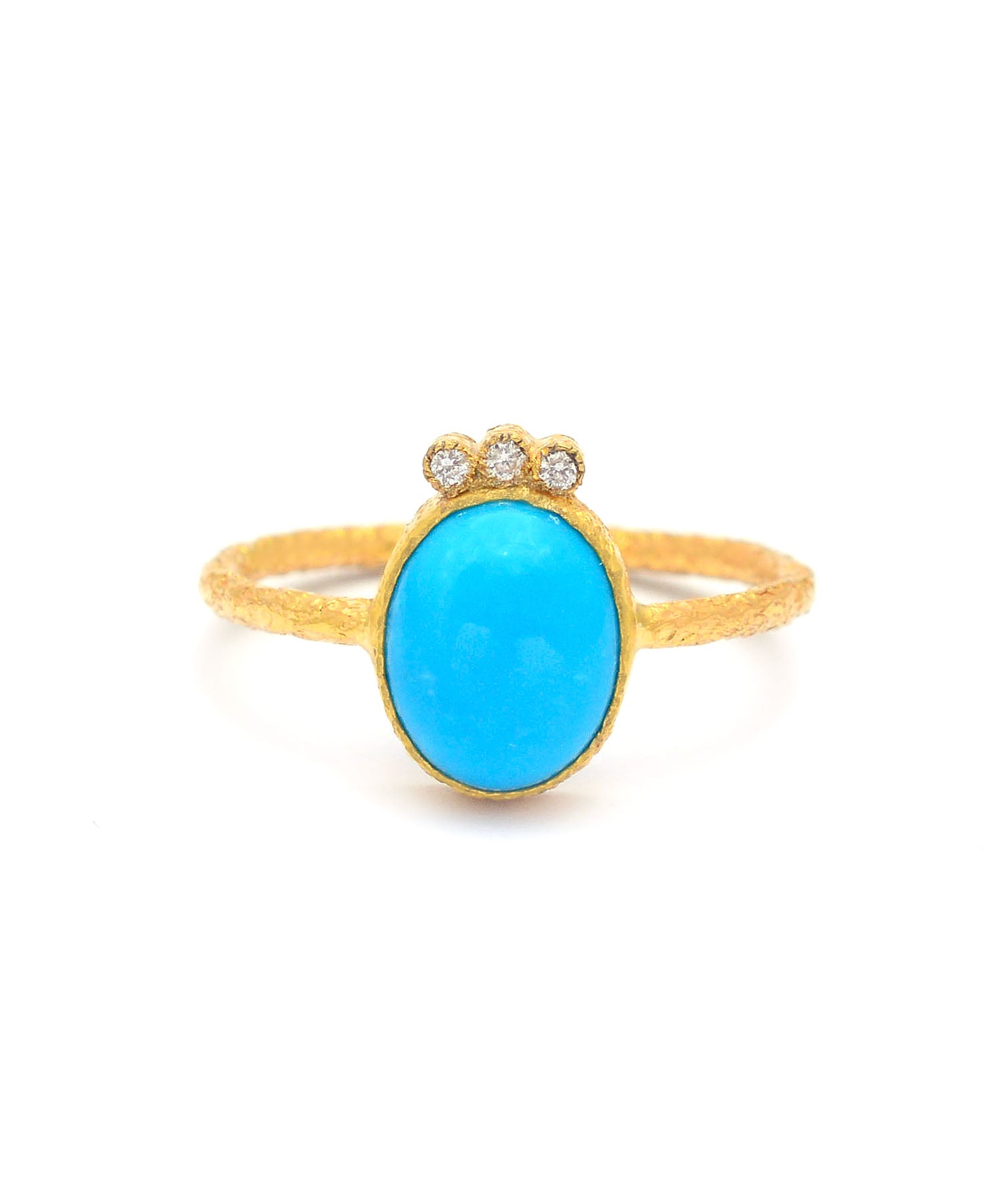18K gold Diamond & Turquoise Ring