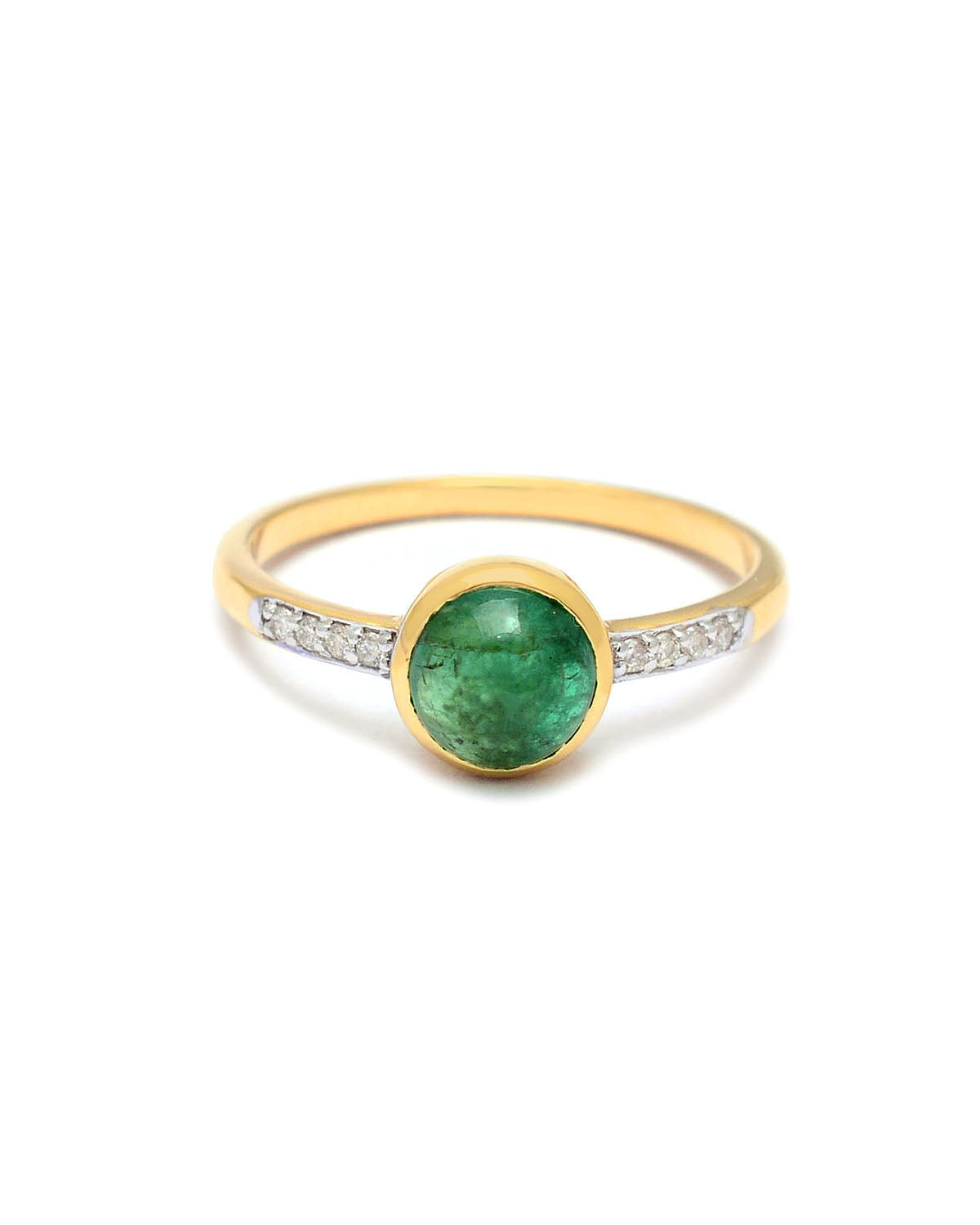 14K gold Emerald & Diamond Ring