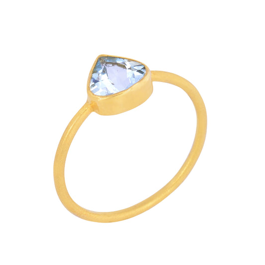 18K Gold Aquamarine Ring