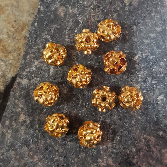 New 18K Yellow Gold Nakshi Balls Fine Chain Necklace Bracelet Handmade Accessories