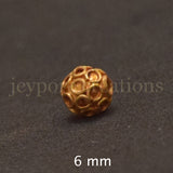 Propitious Jewelry Material 18K Yellow Gold Handmade Round Ring Balls Fine Accessories