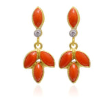 Coral Gemstone Designer Earrings